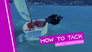 OPTIMIST SAILING - How To Tack | [Heavy Conditions]
